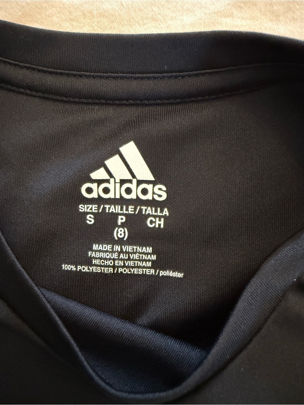 Adidas Youth Size Small 8 Black Performance Logo Athletic T-Shirt - Picture 2 of 3